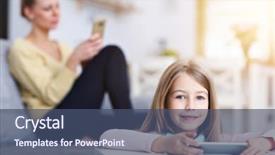  Presentation with addiction - Presentation theme with free addiction - young mom and her little background and a  colored foreground