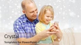  Presentation with people mobile technology - Slides enhanced with free adoption - family childhood parenthood technology background and a  colored foreground