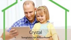  Presentation with green technology - Presentation theme with free adoption - family parenthood technology and people background and a coral colored foreground