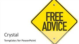  Presentation with questions answers - Beautiful slide deck featuring free advice sign isolated backdrop and a white colored foreground