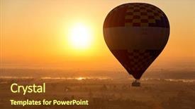  Presentation with river valley - Beautiful presentation theme featuring free africa - hot air ballooning backdrop and a tawny brown colored foreground