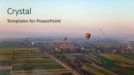  Presentation with river valley - Theme enhanced with free africa - hot air ballooning background and a cool aqua colored foreground