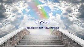  Presentation with sky rainbow - Audience pleasing presentation theme consisting of free aim - marble staircase leading backdrop and a lemonade colored foreground