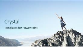  Presentation with reach for the stars - Presentation enhanced with free aim - young elegant woman trying background and a cool aqua colored foreground