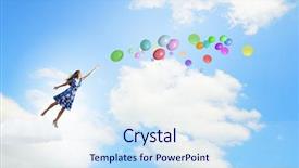  Presentation with elegant - Colorful slides enhanced with free aim - young elegant woman trying backdrop and a sky blue colored foreground