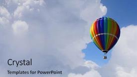  Presentation with floating - Audience pleasing slides consisting of free aircraft - aerostat floating in day sky backdrop and a  colored foreground