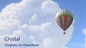  Presentation with floating - Audience pleasing PPT layouts consisting of free aircraft - aerostat floating in day sky backdrop and a  colored foreground