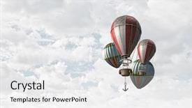  Presentation with air blue aircraft - Theme with free aircraft - air balloon in blue sky background and a white colored foreground