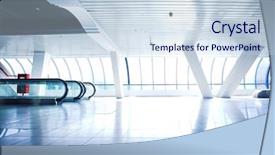  Presentation with centre d appel - Amazing presentation having free airport - escalator in corridor in office backdrop and a lemonade colored foreground