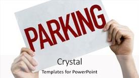  Presentation with background - Slide deck with free airport - parking placard isolate on white background and a white colored foreground