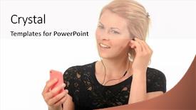  Presentation with music - Slide set having free album - music through earphones background and a  colored foreground