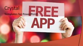  Presentation with free - PPT theme enhanced with free app card with colorful background and a  colored foreground