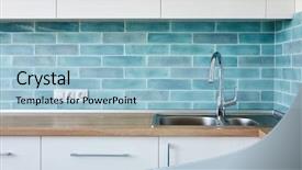  Presentation with blue design - Amazing PPT theme having free architecture - corner modern white blue kitchen backdrop and a  colored foreground