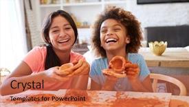  Presentation with underage drinking two teenagers having - Audience pleasing presentation theme consisting of free art - two girlfriends having fun playing backdrop and a coral colored foreground