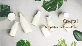  Presentation with milk - Presentation theme having free art - various bottles of milk background and a lemonade colored foreground