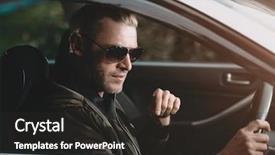  Presentation with intelligent car intelligent vehicle and - Beautiful presentation theme featuring free automobile - mature man driving a car backdrop and a dark gray colored foreground