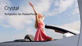  Presentation with road trip - Presentation theme with free automobile - travel summer holidays road trip background and a light blue colored foreground