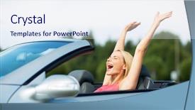  Presentation with road trip cars - PPT layouts enhanced with free automobile - travel summer holidays road trip background and a sky blue colored foreground