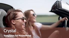  Presentation with automobile - Amazing slides having free automobile - two fashionable girls travel backdrop and a tawny brown colored foreground