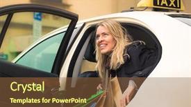  Presentation with taxi - Theme having free automobile - young woman gets background and a tawny brown colored foreground