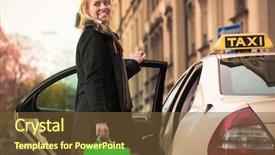  Presentation with taxi - PPT layouts having free automobile - young woman gets background and a tawny brown colored foreground