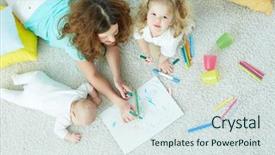  Presentation with free family - Cool new PPT layouts with free baby - above view of a happy backdrop and a sky blue colored foreground