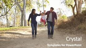  Presentation with path - Theme with free baby - couple walking on rural path background and a coral colored foreground