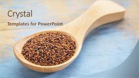  Presentation with wood grain - PPT theme consisting of free baby - kaniwa grain on a wooden background and a lemonade colored foreground