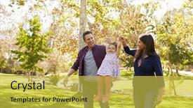  Presentation with race - Amazing PPT theme having free baby - mixed race couple lifting up backdrop and a yellow colored foreground