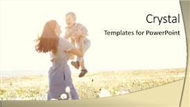  Presentation with mother child - PPT theme having free baby - mother and her child playing background and a white colored foreground