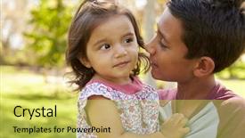  Presentation with sister - Amazing presentation theme having free baby - smiling boy carrying his little backdrop and a  colored foreground