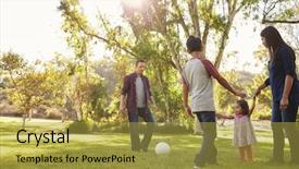  Presentation with race - Slides with free baby - young mixed race family playing background and a gold colored foreground