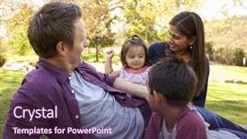  Presentation with race - PPT theme with free baby - young mixed race family relaxing background and a wine colored foreground