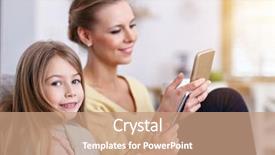  Presentation with mom baby - Presentation design enhanced with free baby - young mom and her little background and a coral colored foreground