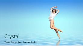  Presentation with young athletes box jumping - PPT layouts consisting of free background - young woman jumping background and a arctic colored foreground