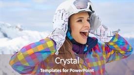  Presentation with lactation young woman breastfeeding - PPT layouts with woman skier enjoying sunny weather background and a tawny brown colored foreground