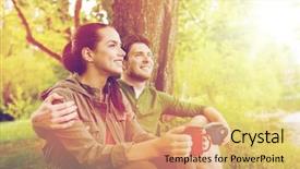  Presentation with free - Audience pleasing presentation consisting of free banking - travel tourism hike camping backdrop and a yellow colored foreground