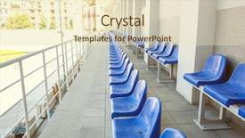  Presentation with stadium - Amazing presentation theme having free baseball - blue stadium seats backdrop and a lemonade colored foreground