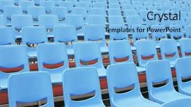  Presentation with air blue aircraft - Presentation theme consisting of free baseball - empty blue seats background and a light blue colored foreground