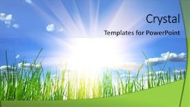  Presentation with art white gray grey - Audience pleasing slide set consisting of free baseball - green grass isolation backdrop and a light blue colored foreground