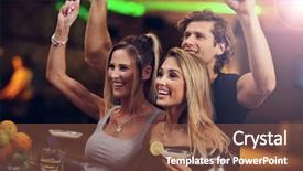  Presentation with support group online - Beautiful slide set featuring free baseball - picture showing group of friends backdrop and a tawny brown colored foreground