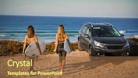  Presentation with swimming beautiful girl swims underwater - PPT layouts featuring free best - two beautiful surfer girls near background and a tawny brown colored foreground