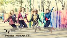  Presentation with holding hands - Presentation featuring free best - young girls holding hands background and a mint green colored foreground