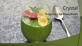  Presentation with matcha green tea - Slides featuring free blueberry - homemade matcha green tea chia background and a mint green colored foreground
