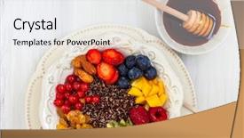  Presentation with quinoa - Amazing presentation having free blueberry - honey black quinoa with fruits backdrop and a white colored foreground