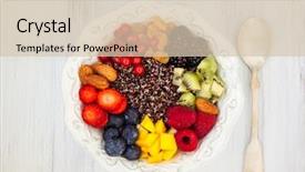  Presentation with quinoa - Audience pleasing presentation theme consisting of free blueberry - honey black quinoa with fruits backdrop and a soft green colored foreground