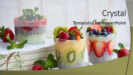  Presentation with smoothies - Cool new theme with free blueberry - layered berry and chia seeds backdrop and a sky blue colored foreground