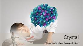  Presentation with balloons - Cool new presentation theme with free boss day - businesswoman looking at businesswoman miniature backdrop and a  colored foreground