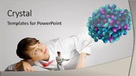  Presentation with terrarium miniature botanical horticulture grow - Presentation with free boss day - businesswoman looking at businesswoman miniature background and a  colored foreground