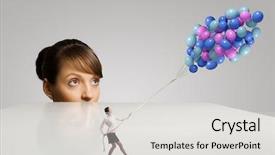  Presentation with table ronde - Slide set having free boss day - businesswoman looking background and a  colored foreground